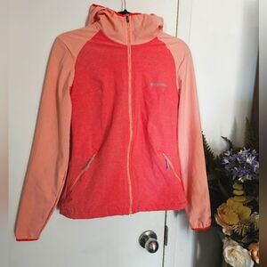 Columbia Coral Peach Pink Windbreaker Zip Up Packable Jacket XS